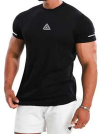 Manfinity Fitness Men Geo Print Sports Tee Workout Tops
