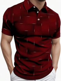 Manfinity Dauomo Men's Simple Printed Short Sleeve Polo Shirt