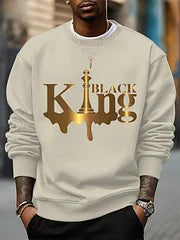 Men’s Black King Print Sweatshirt – Casual & Stylish