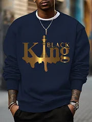 Men’s Black King Print Sweatshirt – Casual & Stylish