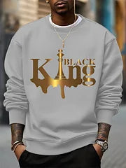 Men’s Black King Print Sweatshirt – Casual & Stylish