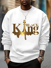 Men’s Black King Print Sweatshirt – Casual & Stylish