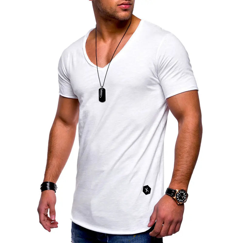 Men’s V-Neck Casual Pullover T-Shirt – Stylish & Comfortable