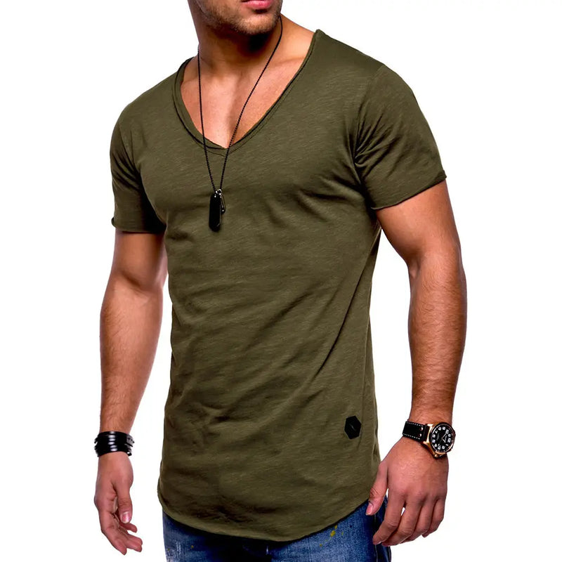 Men’s V-Neck Casual Pullover T-Shirt – Stylish & Comfortable