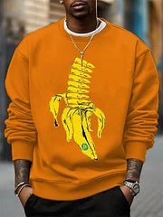 Men’s Banana Print Cotton Sweatshirt – Fun & Casual