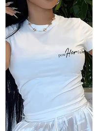 Letter Print Crewneck Loose T-shirts