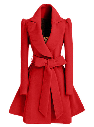 Women's Suede Trench Coat – Elegant & Stylish with Tie Sash