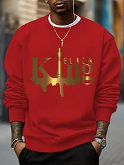 Men’s Black King Print Sweatshirt – Casual & Stylish