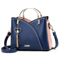 Women's Tulip Accent Handbag – Modern Metal Handle & Shoulder Strap