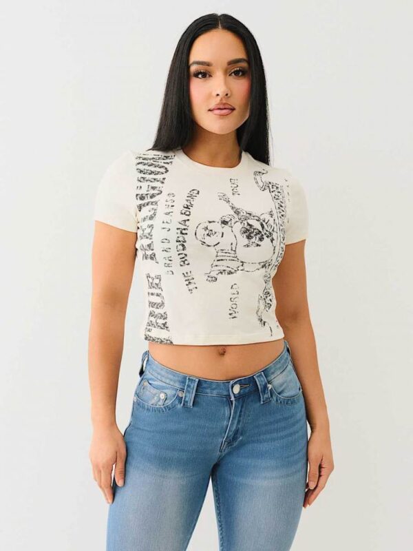 Cartoon Letter Bodycon Cropped Tops