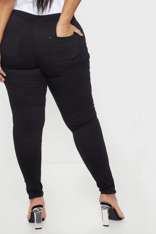 Plus Size Black High Waisted Tube Skinny Jeans Size 16