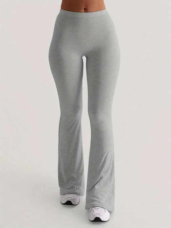 Women Flared Leggings Pants Casual Solid Colors High Waist Bell Bottoms Bootcut Trousers For Streetwear