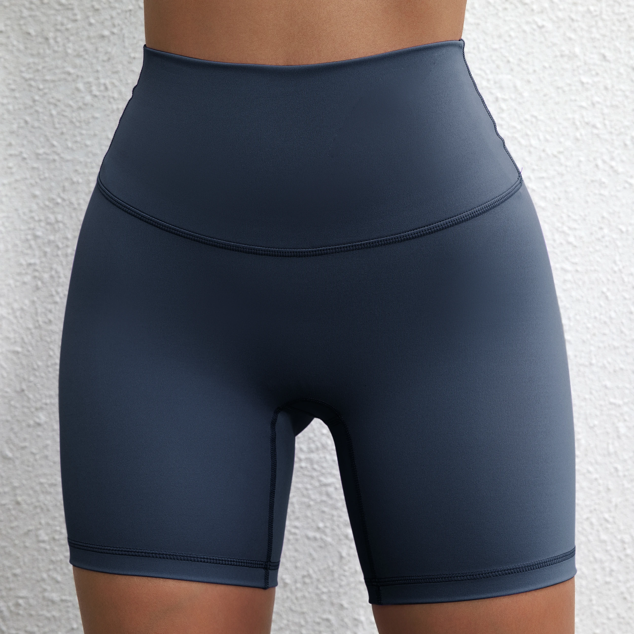 Solid Color Women Fitness Sports Short High Waist Yoga Short Leg Cycling Comprehensive Training Jog Squat Proof Internal Pocket