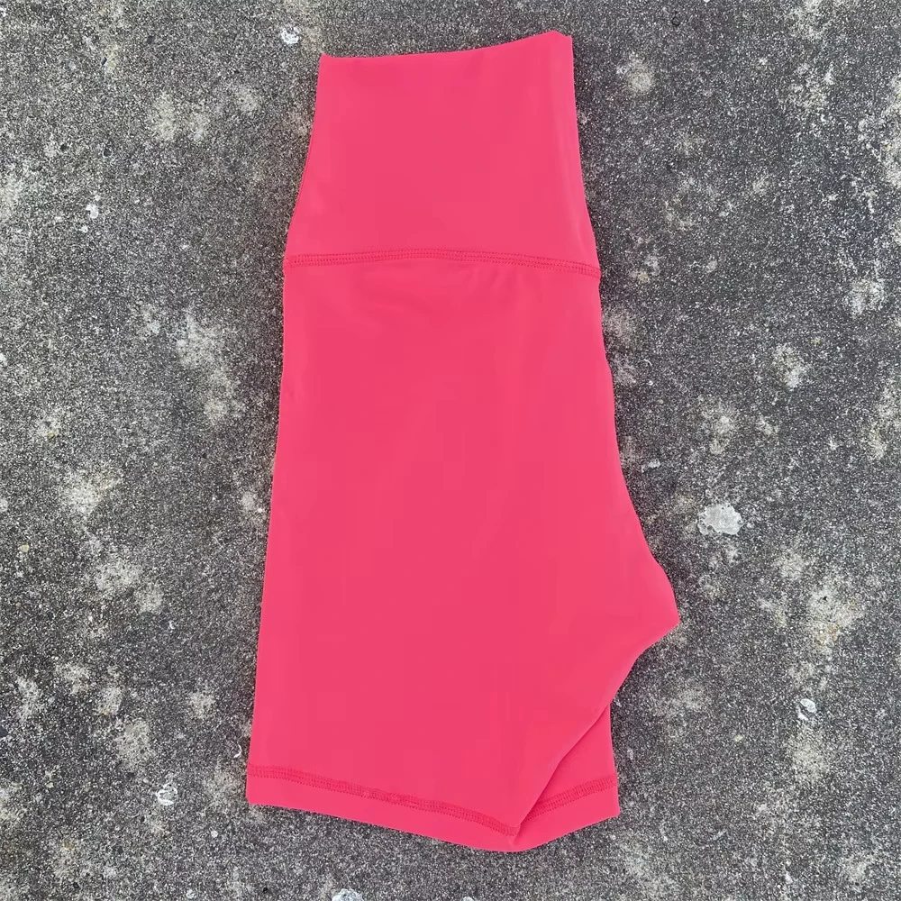 Solid Color Women Fitness Sports Short High Waist Yoga Short Leg Cycling Comprehensive Training Jog Squat Proof Internal Pocket