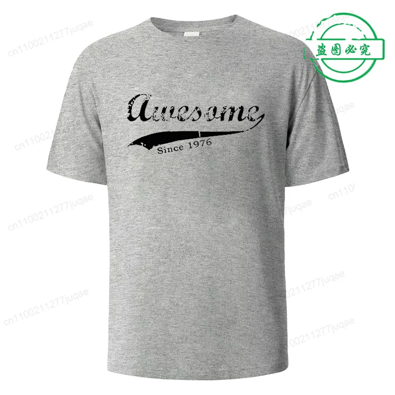 Unisex Casual Short Sleeve T-Shirt 'Awesome since 1976' Print Designer Tee Top for Men And Women WO01
