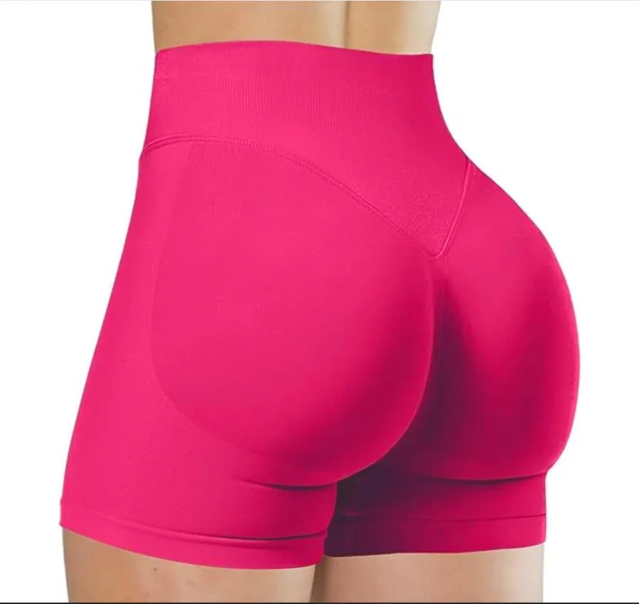 Summer High Waisted Yoga Shorts for Women Fashionable and Sexy Running Fitness Pants Solid Color Yoga Leggings Elastic Tights