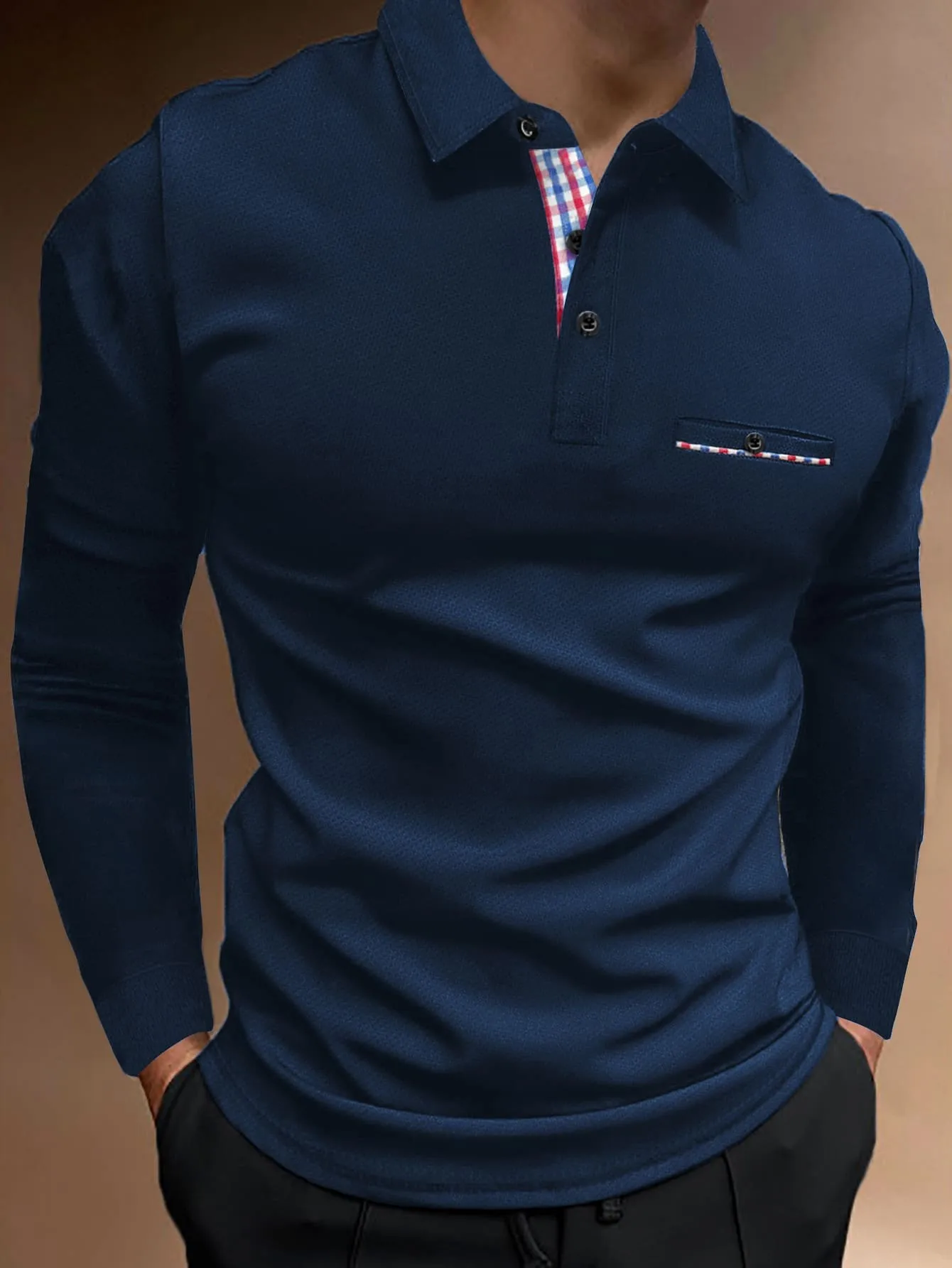 The new men's long-sleeved POLO shirt for Spring and Autumn 2025 is casual and comfortable with 3D letter pattern printing