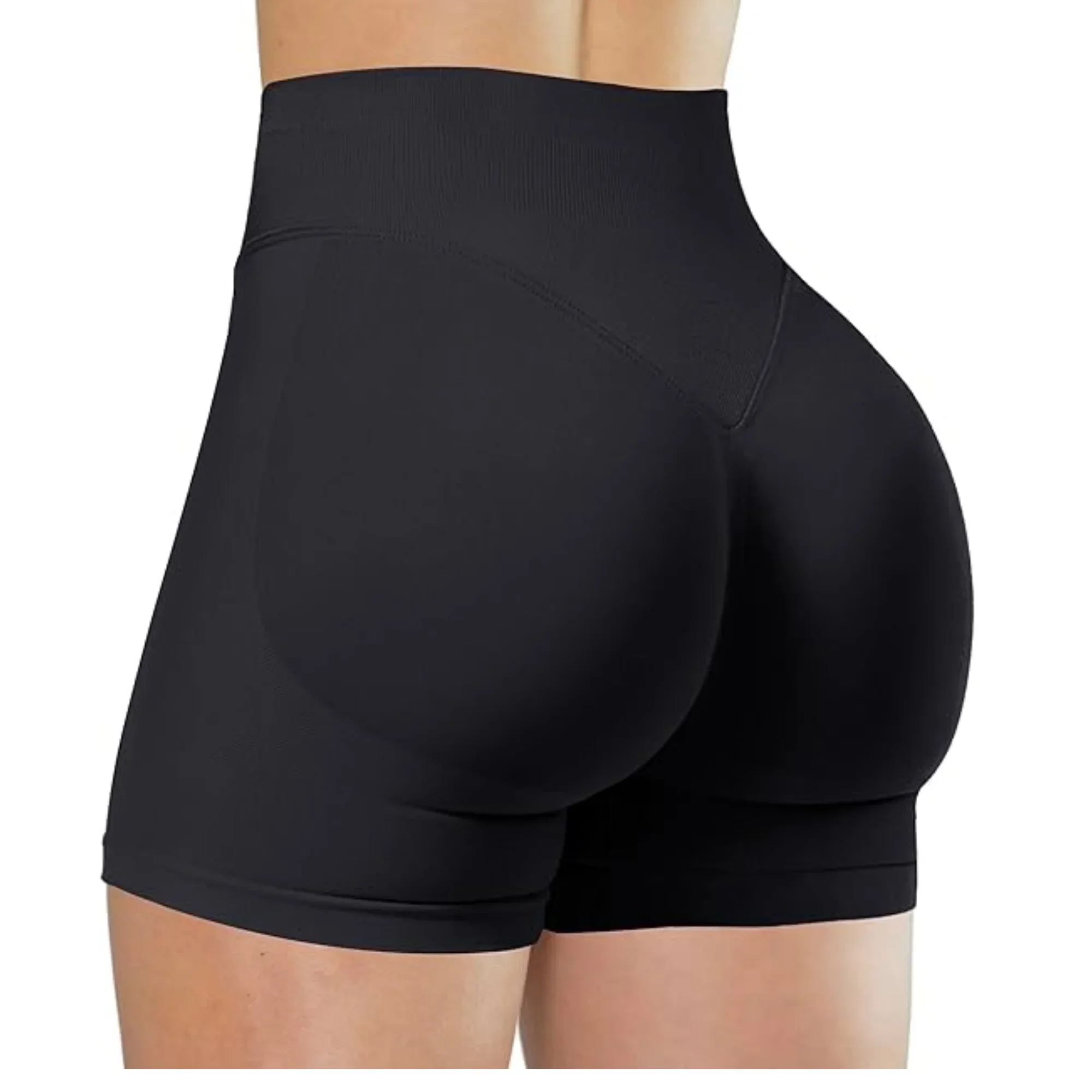 Summer High Waisted Yoga Shorts for Women Fashionable and Sexy Running Fitness Pants Solid Color Yoga Leggings Elastic Tights
