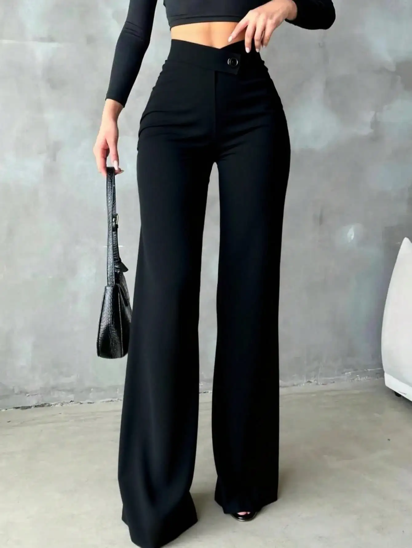 Women's Elegant Straight-Leg Pants Back to School Asymmetrical  Accentuates Curves Suitable For Daily Wear Office Commute Dates