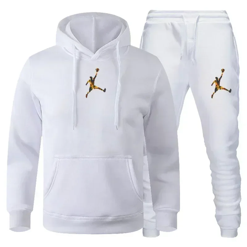 Jordan 2025 Spring Autumn Winter Fashion Men Women Hooded Sweatshirt+Pants Two-piece Set Daily Outdoor Casual Warm Sportswear