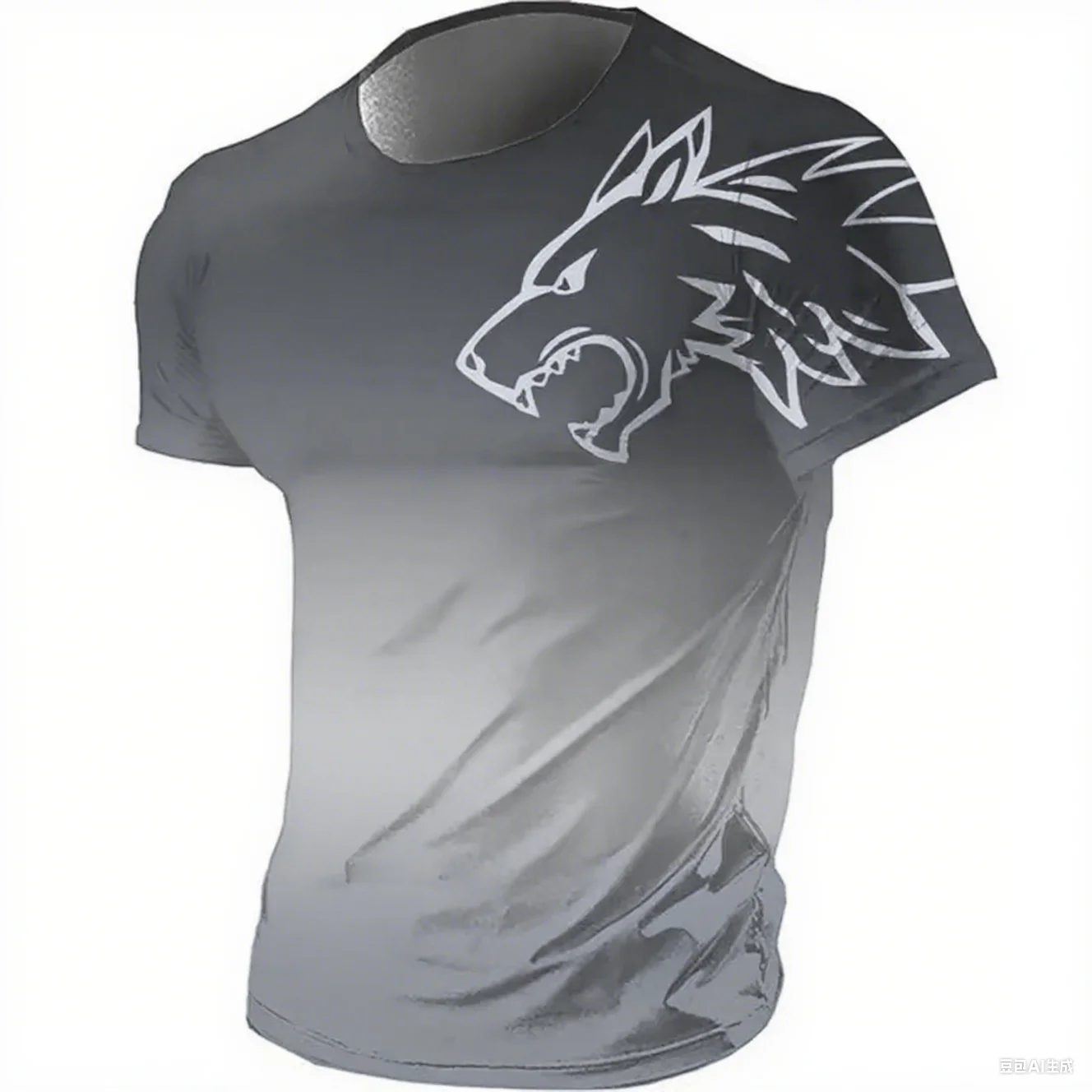T-shirts for men fitness sportswear 2024 Summer Vintage Men's 3d Printed Quick-Drying Gradient T-shirt Animal Wolf Short Sleeve