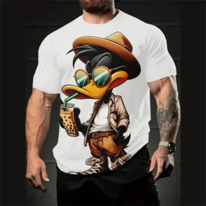 Funny Cartoon Men’s T-Shirt 3d Print Short Sleeve Micro Elastic Breath Streetwear Summer Casual Oversized T-Shirts Men Clothing