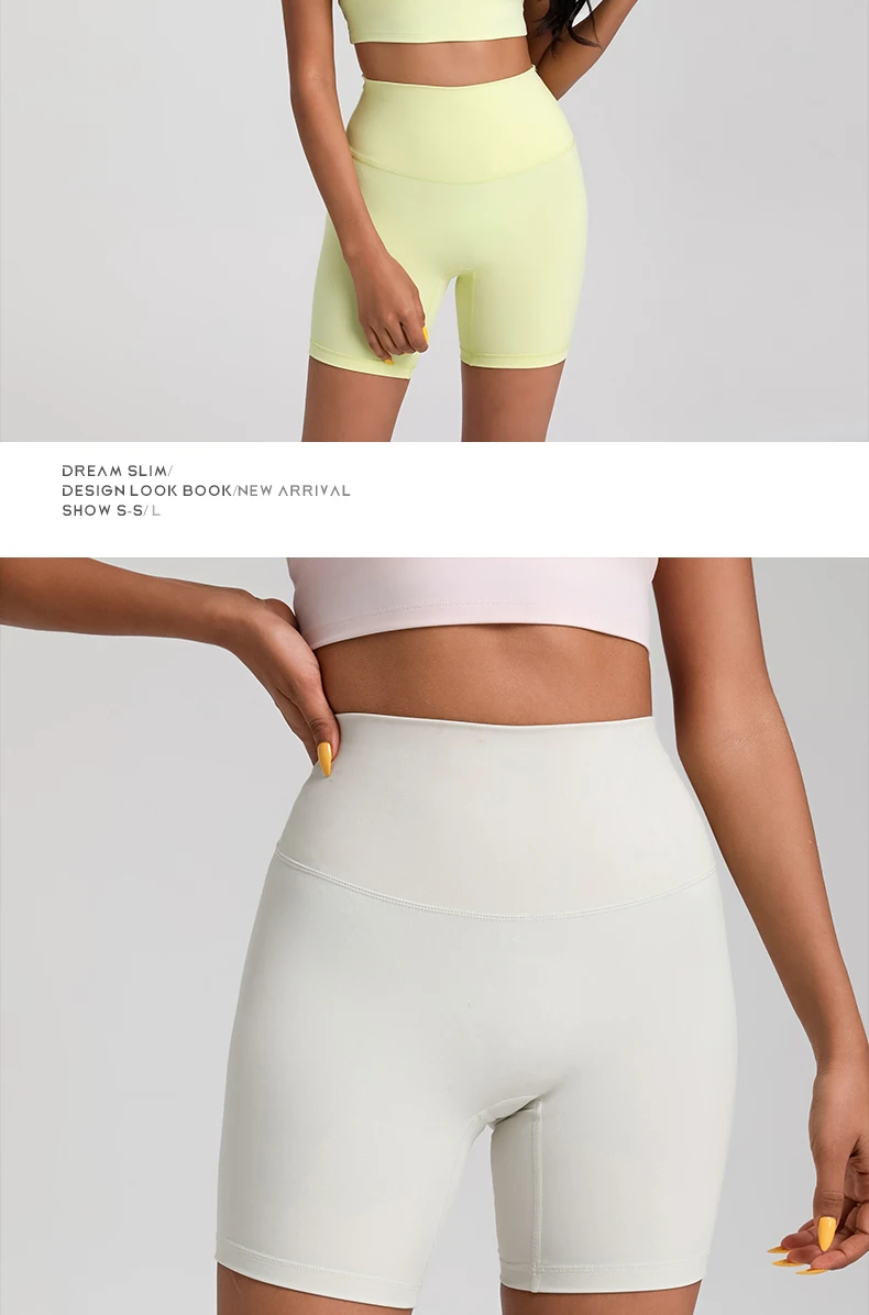 Solid Color Women Fitness Sports Short High Waist Yoga Short Leg Cycling Comprehensive Training Jog Squat Proof Internal Pocket