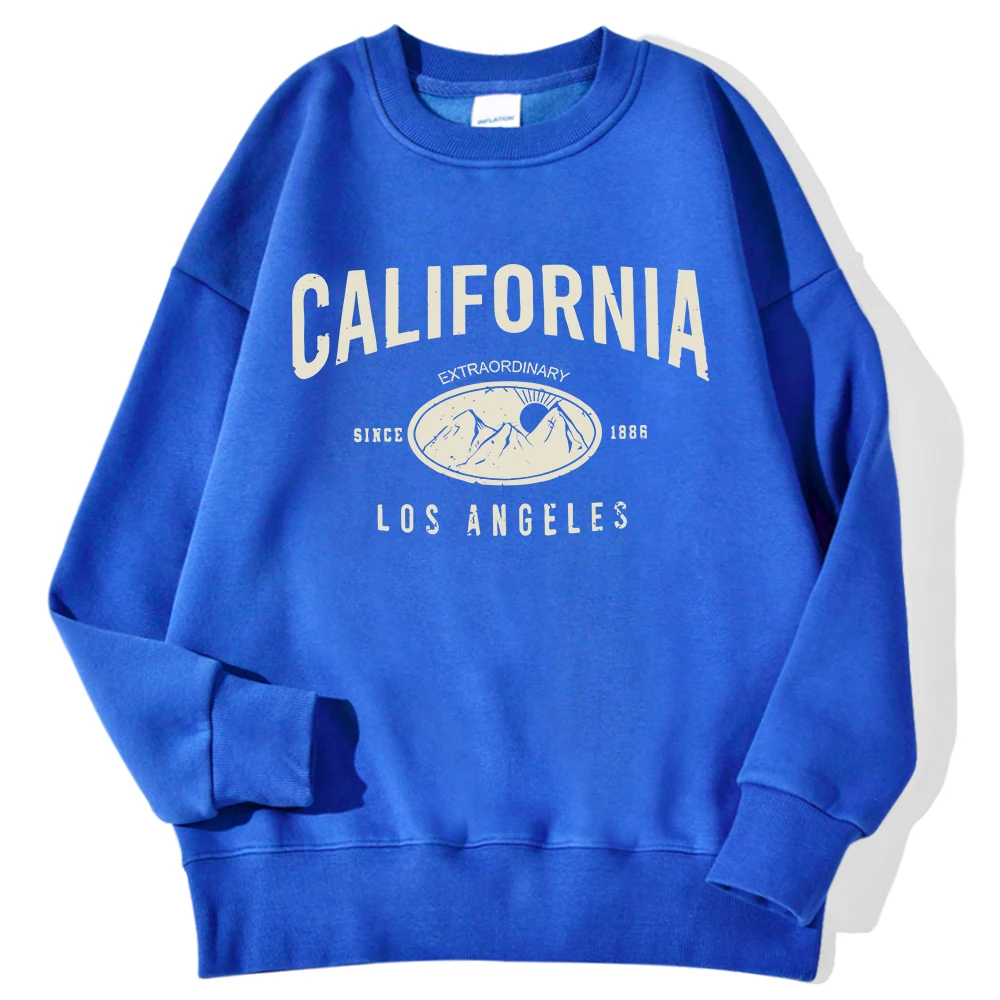 New York California Malibu Letter Sweatshirts Winter Women Casual Loose Hoodie Fleece Warm Crewneck Pullover Comfortable Clothes