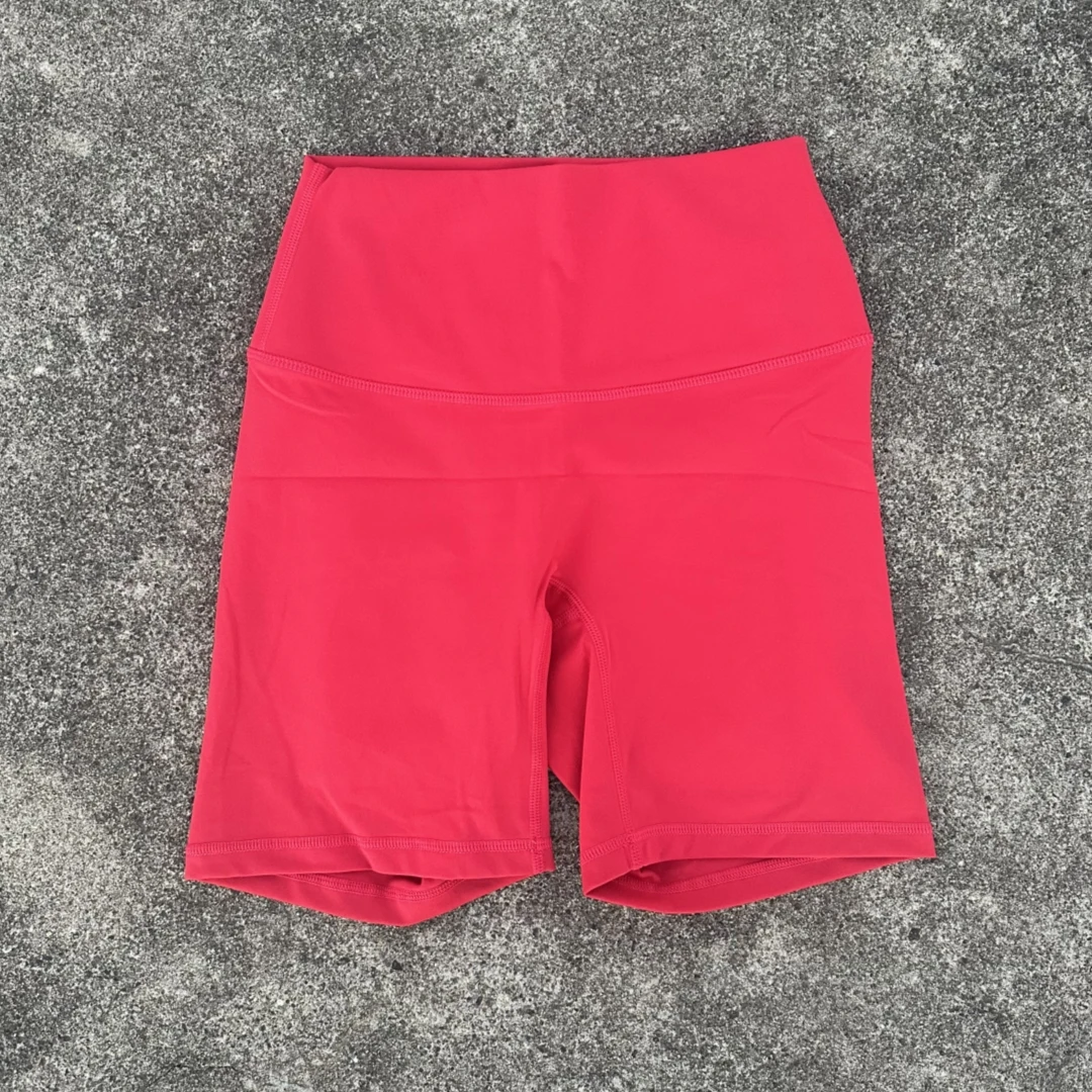 Solid Color Women Fitness Sports Short High Waist Yoga Short Leg Cycling Comprehensive Training Jog Squat Proof Internal Pocket