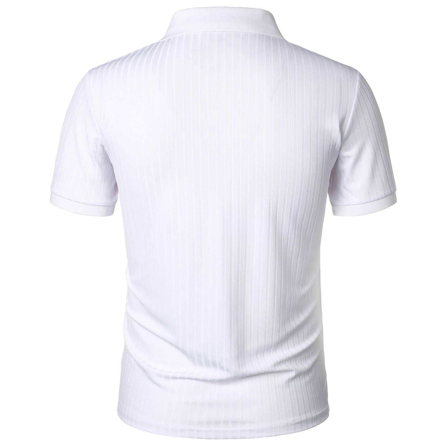 Men's running sports fitness wear summer high stretch vertical short-sleeved POLO shirt slim knit base shirt