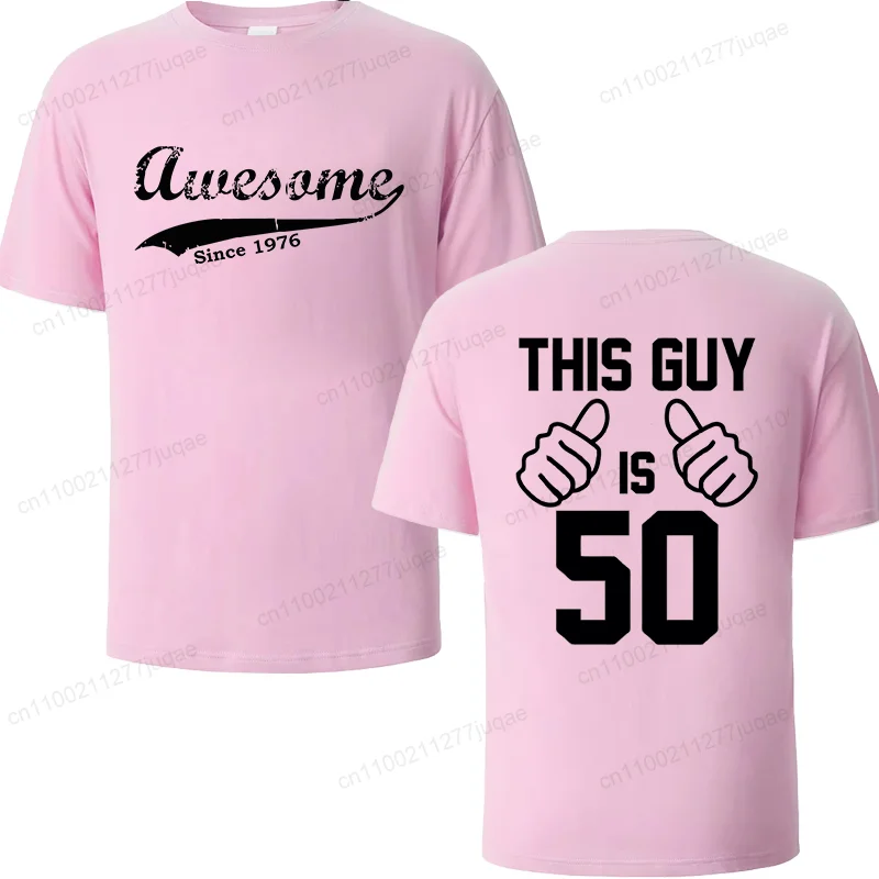 Unisex Casual Short Sleeve T-Shirt 'Awesome since 1976' Print Designer Tee Top for Men And Women WO01