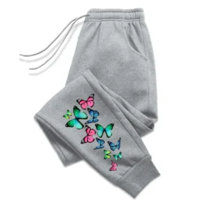 Colorful Butterfly Printed Sweatpants for Women 2025 Hot Sale Ladies Casual Sport Jogging Pants All Season Home Outdoor Trousers