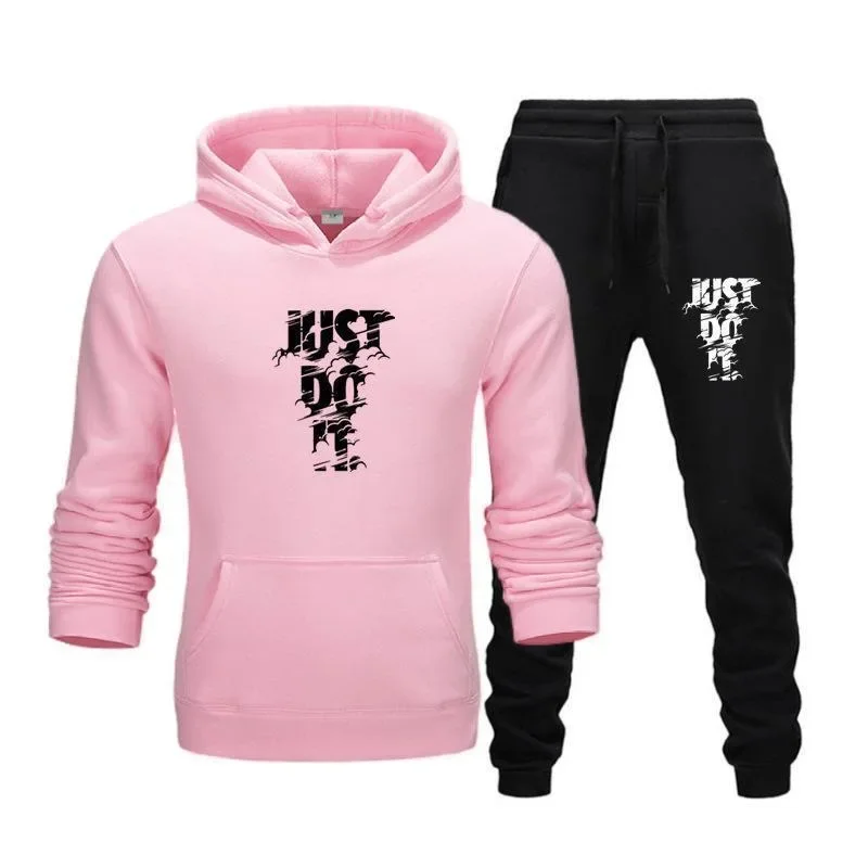 Men's fashion set daily casual hooded sweatshirt and comfortable sports pants