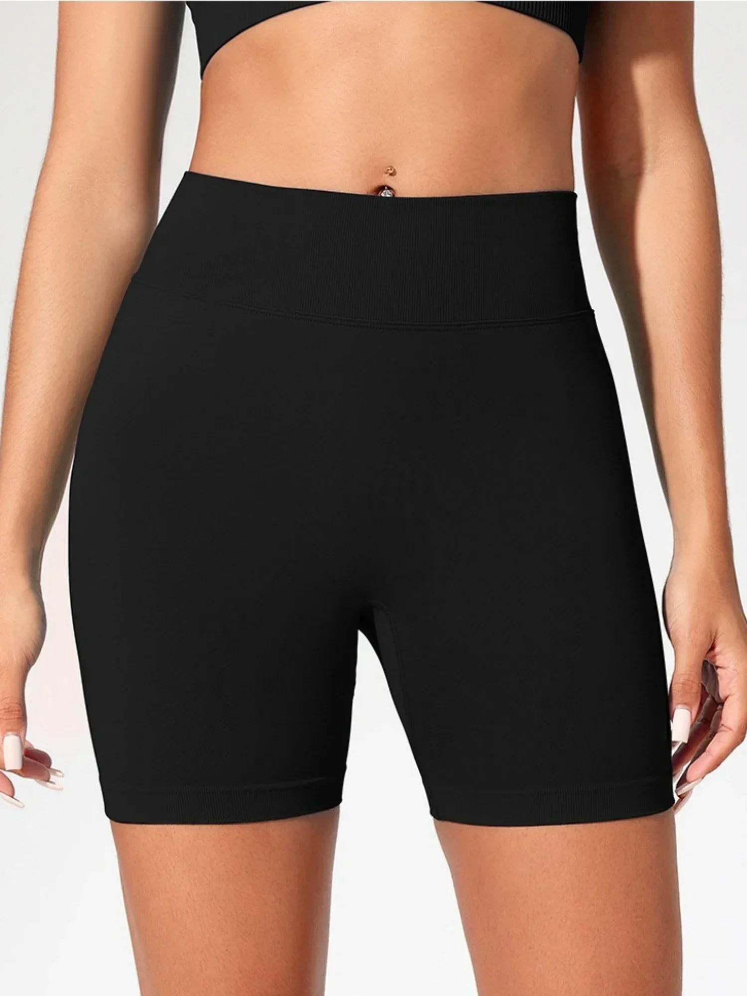 Summer High Waisted Yoga Shorts for Women Fashionable and Sexy Running Fitness Pants Solid Color Yoga Leggings Elastic Tights