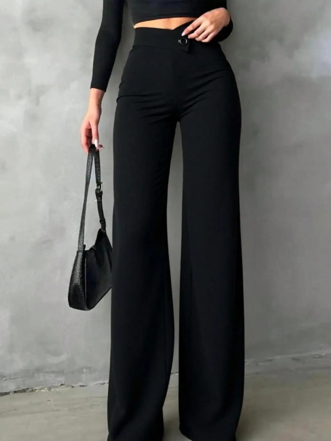 Women's Elegant Straight-Leg Pants Back to School Asymmetrical  Accentuates Curves Suitable For Daily Wear Office Commute Dates