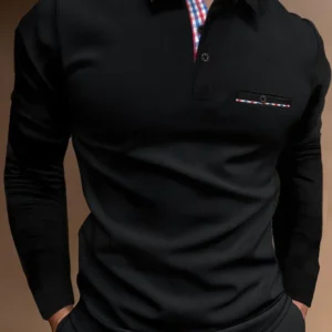 The new men’s long-sleeved POLO shirt for Spring and Autumn 2025 is casual and comfortable with 3D letter pattern printing