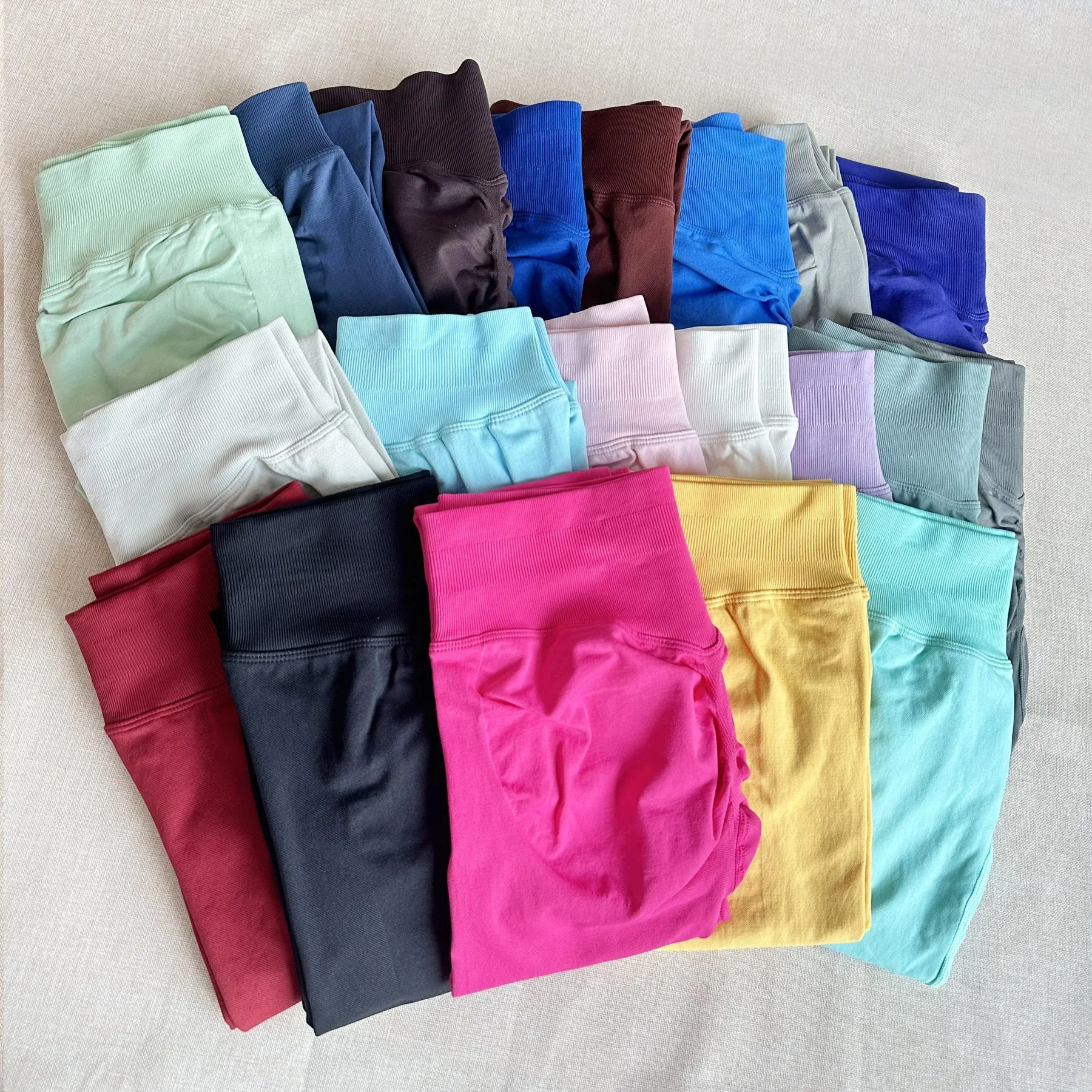 Leggings Women Seamless Sports Yoga Pants Low Ribbed Band Gym clothes Fitness Workout wear Scrunch Bum Tights