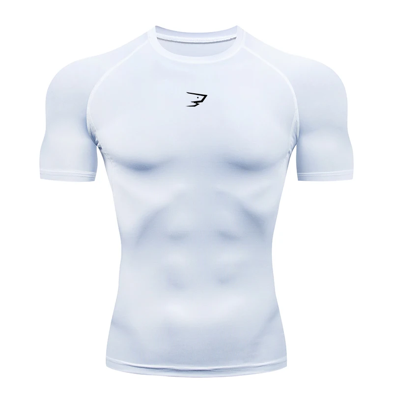 Men Running Compression T-shirt Short Sleeve Sport Tees Gym Fitness Sportshirts Male Jogging Tracksuit Homme Athletic Shirt Tops